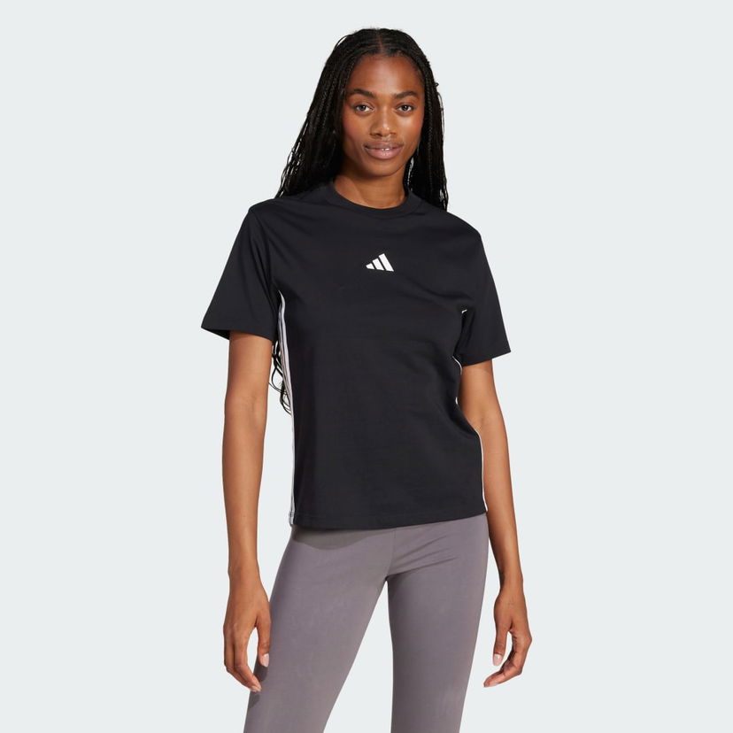 Majica kratkih rukava adidas Performance Cotton T-Shirt With 3 Stripes Crna | JD0846
