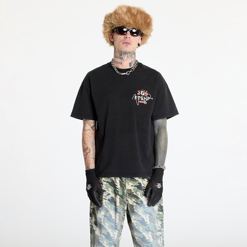 Majica kratkih rukava Footshop Prosto x Crest Black T-Shirt Crna | FTSHP_416