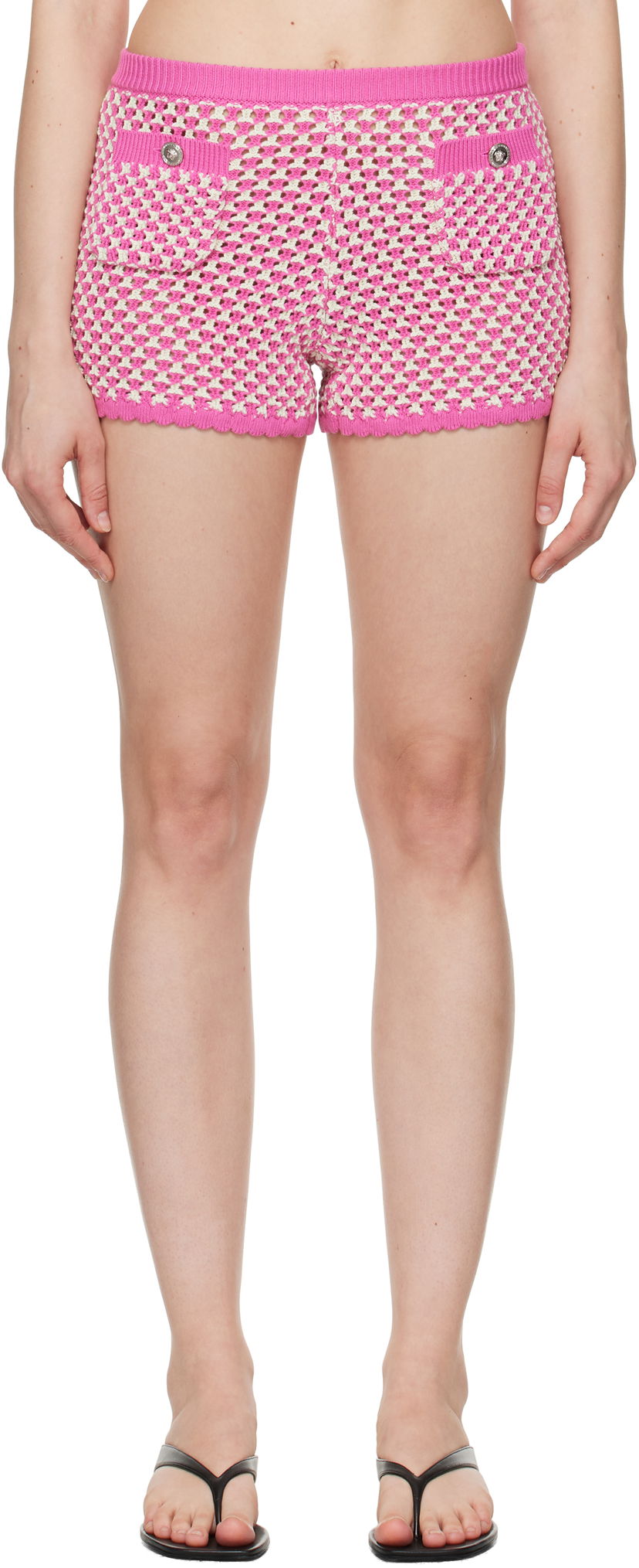 Kratke hlače Versace Versace Crochet Knit Shorts Ružičasta | 1020377_1A14747