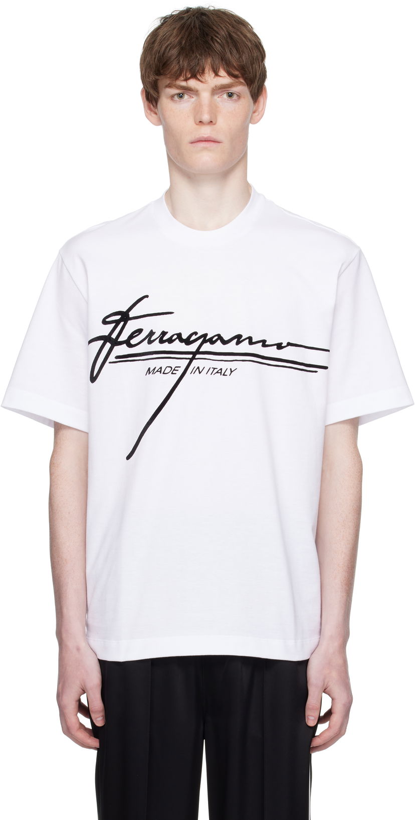 Majica kratkih rukava FERRAGAMO Ferragamo Signature Crew Neck T-Shirt Bijela | 786470