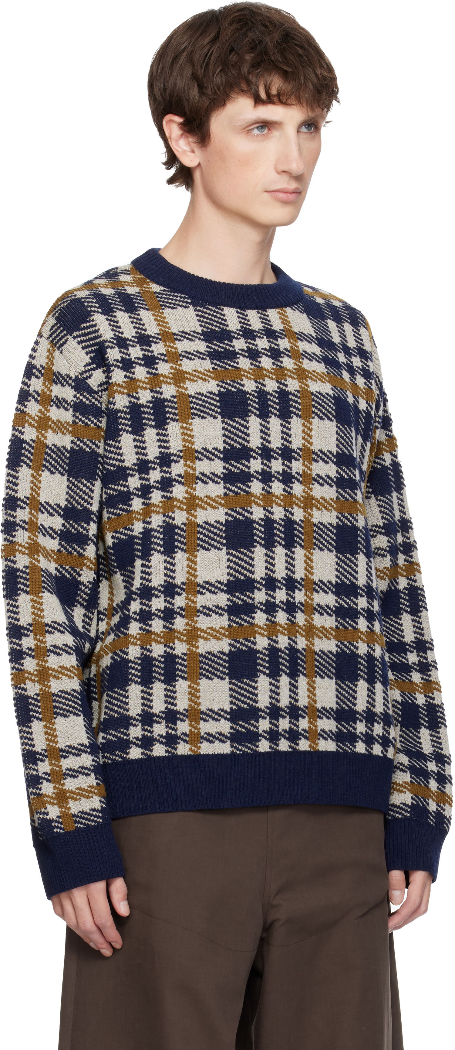 Džemper Dries Van Noten Dries Van Noten Check Crewneck Sweater Višebojno | 252-021219-2727, 1