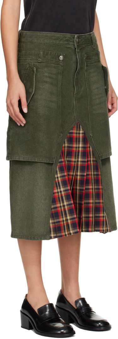 Suknja Andersson Bell Raptor Layered Pleats Denim Midi Skirt Višebojno | apa860w, 1