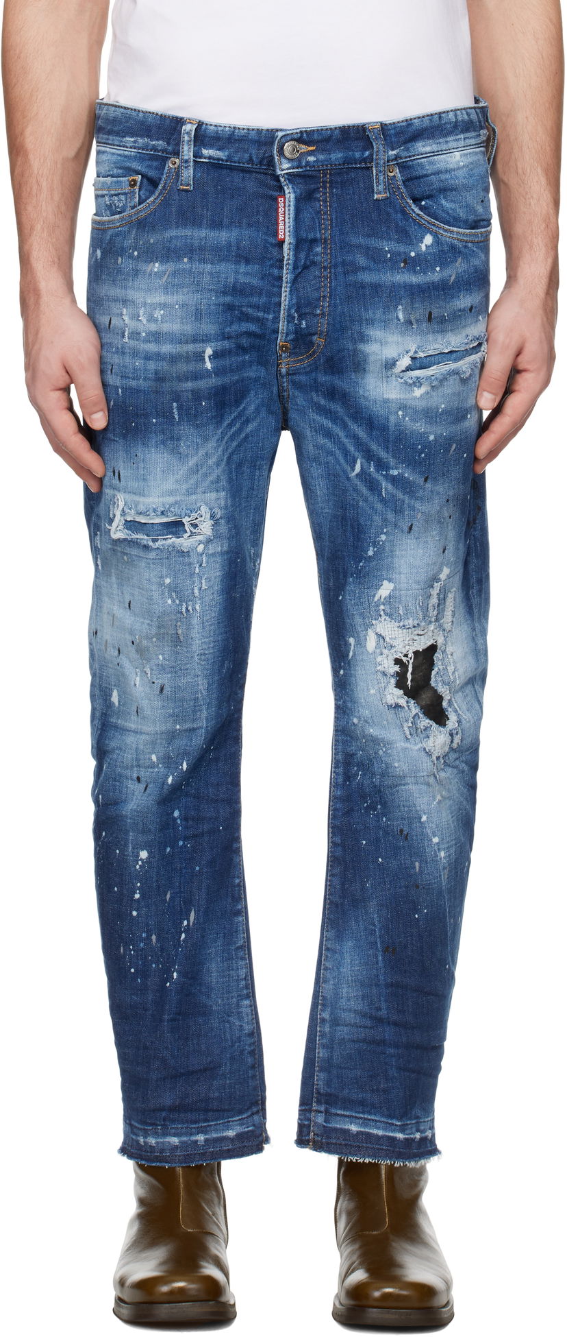Jeans DSQUARED2 Dsquared2 Medium Ripped Wash Bro Jeans Plava | S74LB1634_S30872