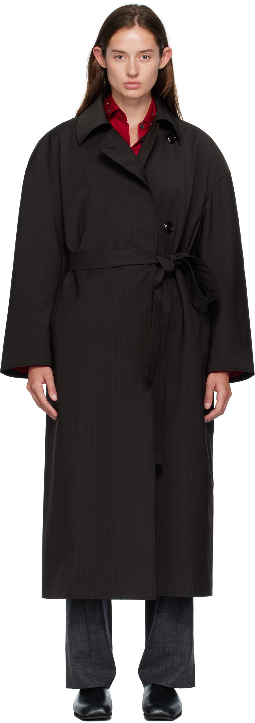 Kaputi OUR LEGACY OUR LEGACY Pinstripe Court Coat Crna | W4251CC