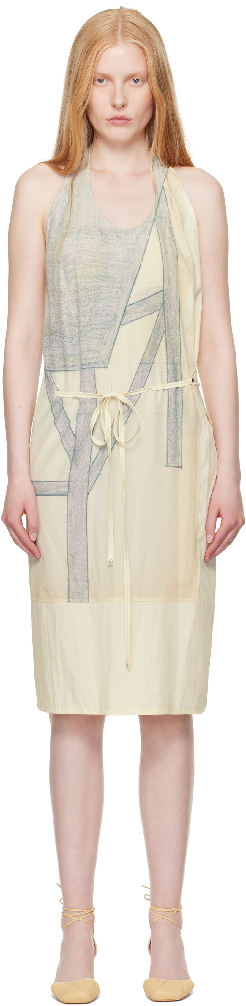 Haljina LEMAIRE Lemaire Philippe Weisbecker Apron Midi Dress Žuta | DR1103 LF1414