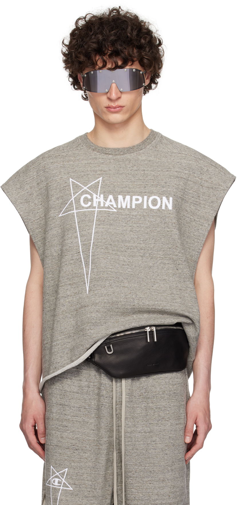 Majica bez rukava Rick Owens Rick Owens Champion Edition Micro Tatlin Tank Top Siva | CM01E1667 CHMJ JERSEY