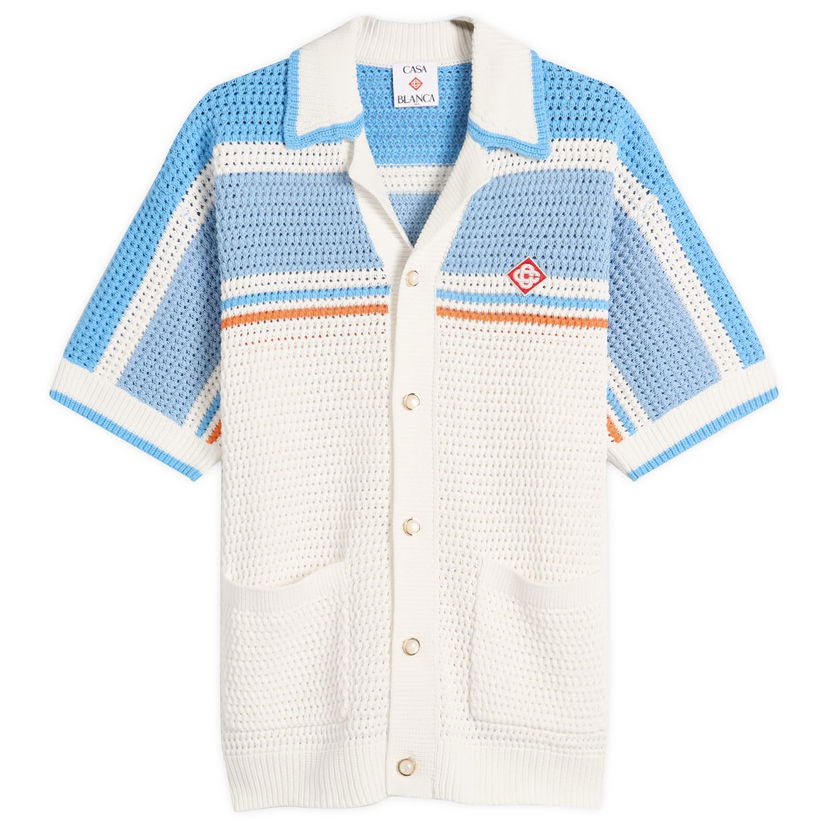 Košulja Casablanca Casablanca Faux Crochet Cotton Shirt Bijela | MPF25-KW-997-01