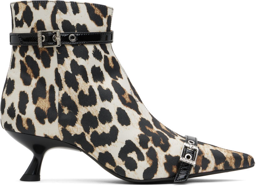 Njega cipela GANNI GANNI Satin Eyelets Kitten Heel Boots Višebojno | S2883