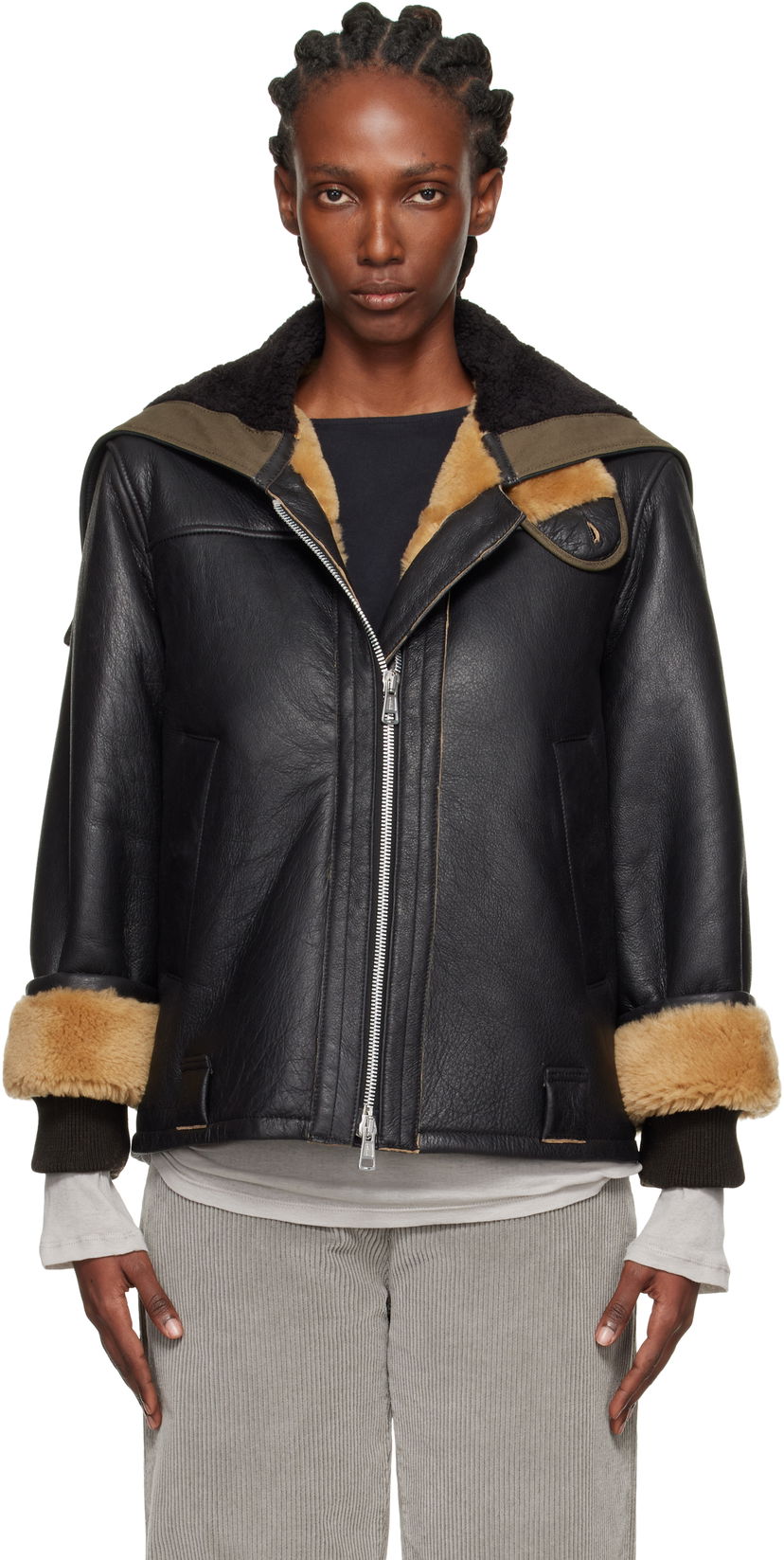 Jakna OUR LEGACY Our Legacy Blizzard Shearling Leather Jacket Crna | W4259BN