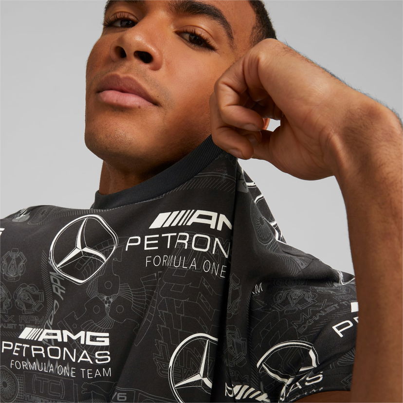 Majica kratkih rukava Puma Mercedes-AMG Petronas Motorsport Men's Printed T-Shirt Crna | 538480_01