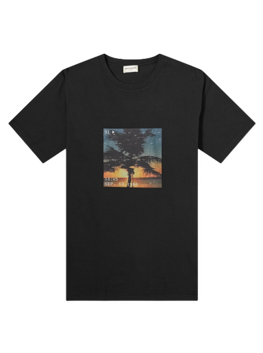 Majica kratkih rukava Saint Laurent Palm Photo Print Tee Crna | 652565-Y36AD-1068