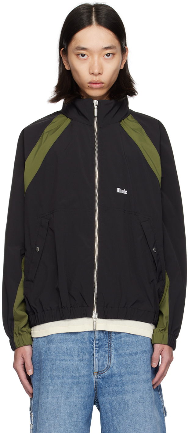 Jakna Rhude Black & Khaki Aerial Track Jacket Crna | RHPF24JA01863