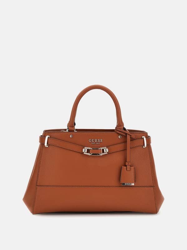 Ručna torbica GUESS Brown Structured Handbag Smeđa | HWBG9527060