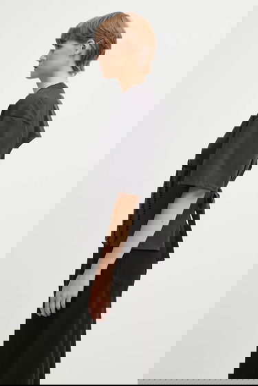 Majica kratkih rukava GANNI Ganni Cotton Tie Back T-Shirt Crna | T4179, 4