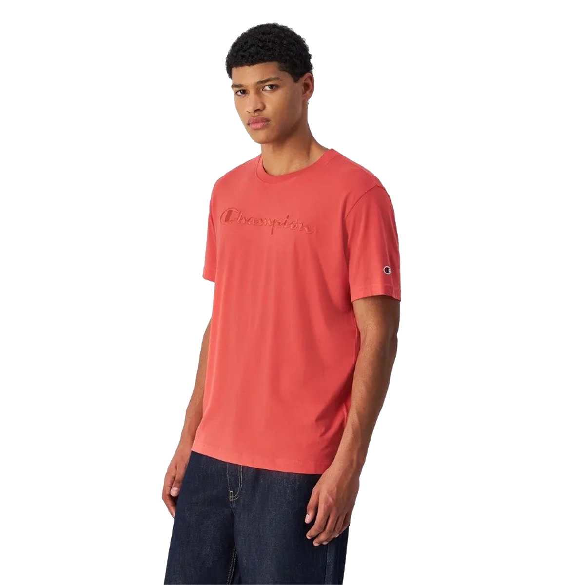 Majica kratkih rukava Champion Short Sleeve T-shirt with Embossed Lettering Crvena | 220273-RS068, 0