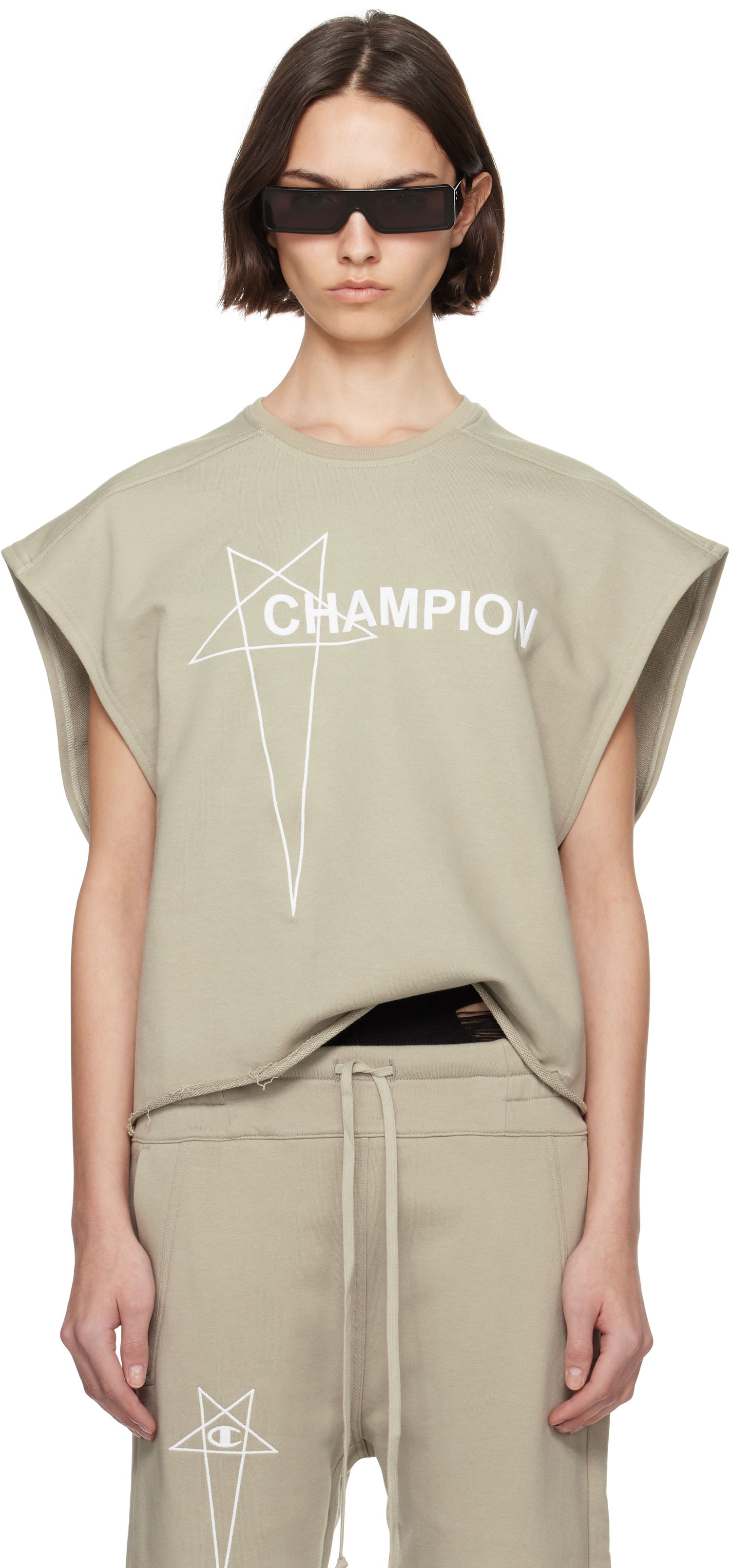 Majica bez rukava Rick Owens Rick Owens Champion Edition Micro Tatlin Tank Top Bež | CW01E1666 CHFE, 0