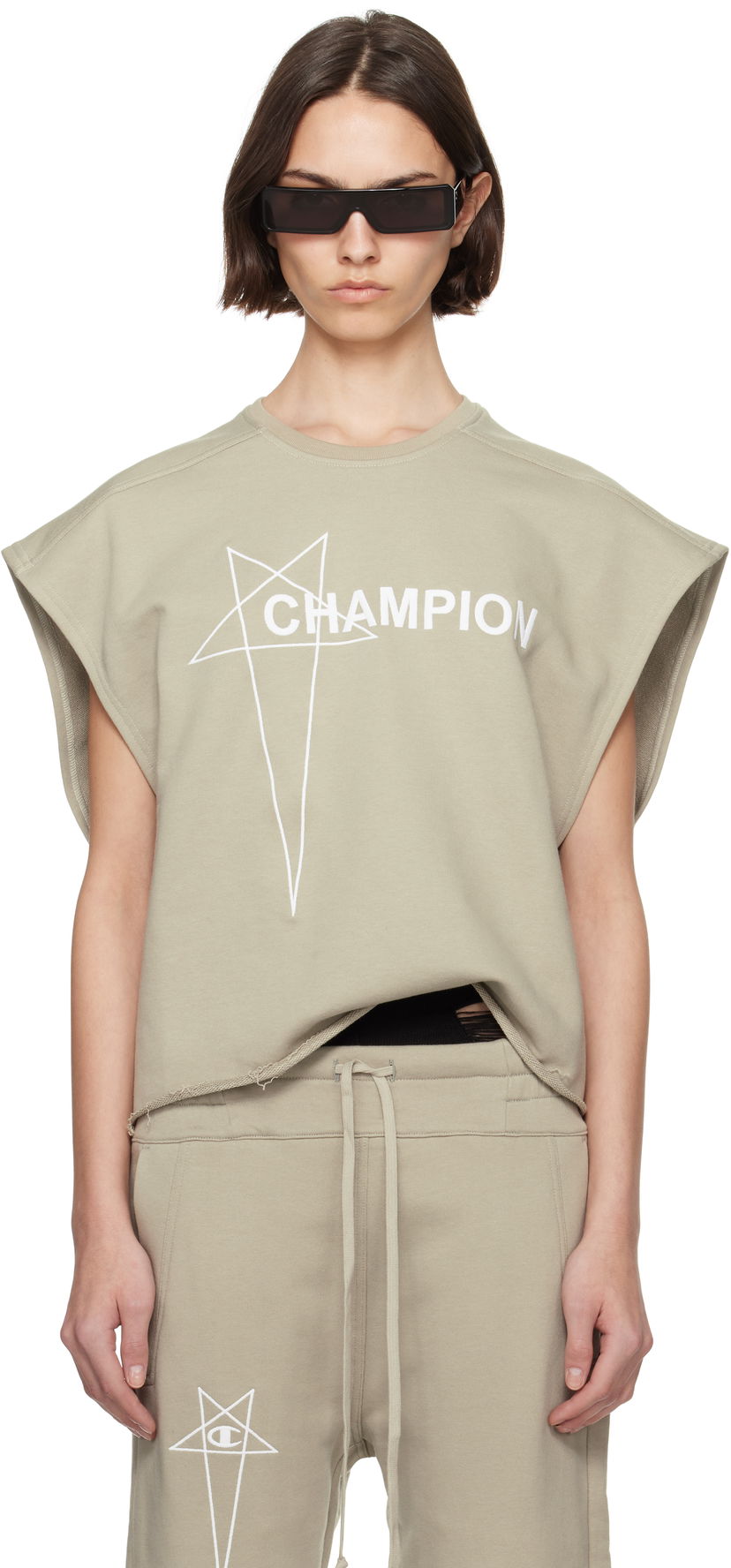 Majica bez rukava Rick Owens Rick Owens Champion Edition Micro Tatlin Tank Top Bež | CW01E1666 CHFE