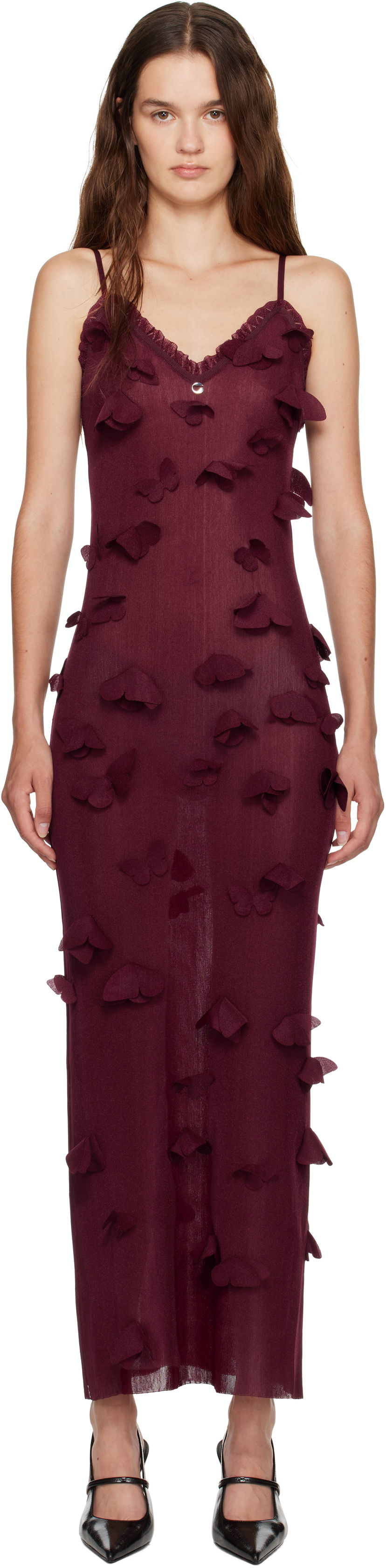 Haljina Coperni Coperni Butterflies Techno Midi Dress Tamnocrvena | COPML166Y3015