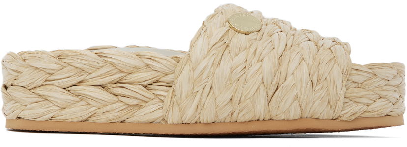 Haljina Stella McCartney Stella McCartney Skyla Raffia Platform Slides Bež | 810206E00109