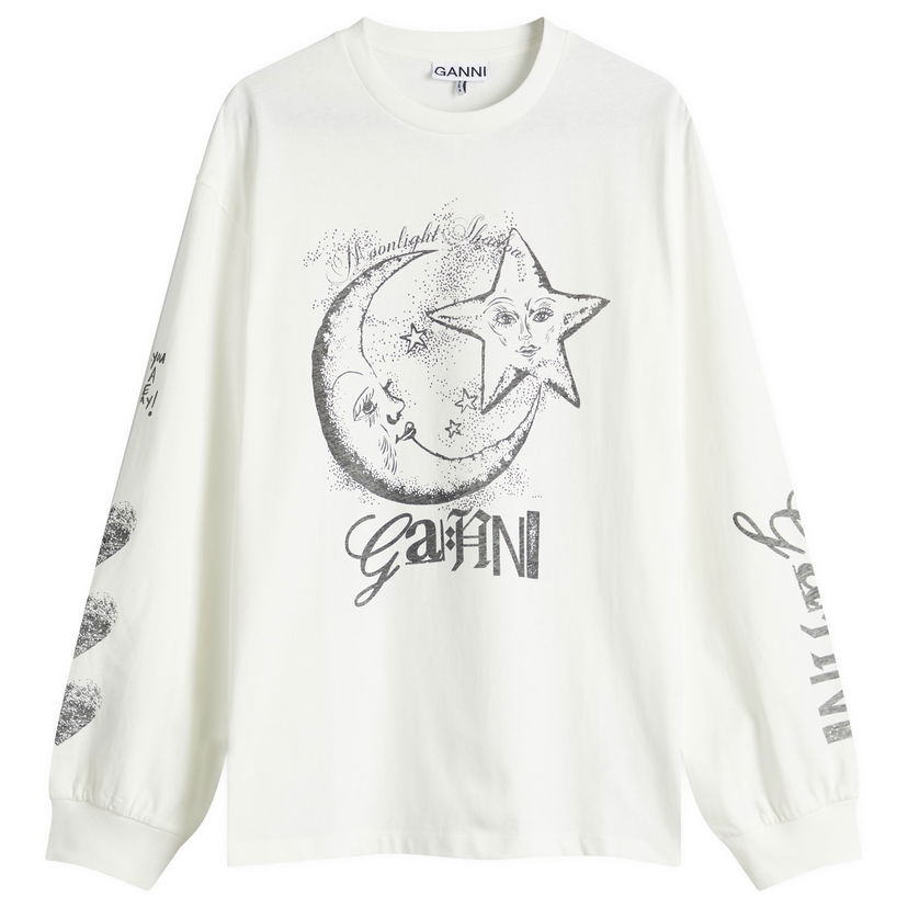 Majica kratkih rukava GANNI GANNI Future Heavy Long Sleeve T-Shirt Bijela | T4064-135
