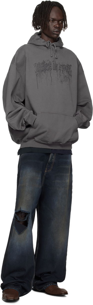 Dukserice VETEMENTS Vetements Cradle of Filth Dripped Logo Oversized Hoodie Siva | UCF76HD400M, 3