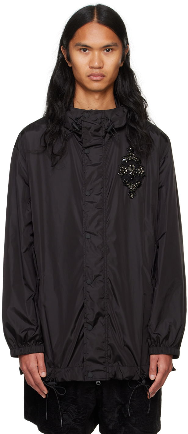 Vjetrovka Simone Rocha Simone Rocha Embellished Button Placket Parka Crna | 6105B 1067
