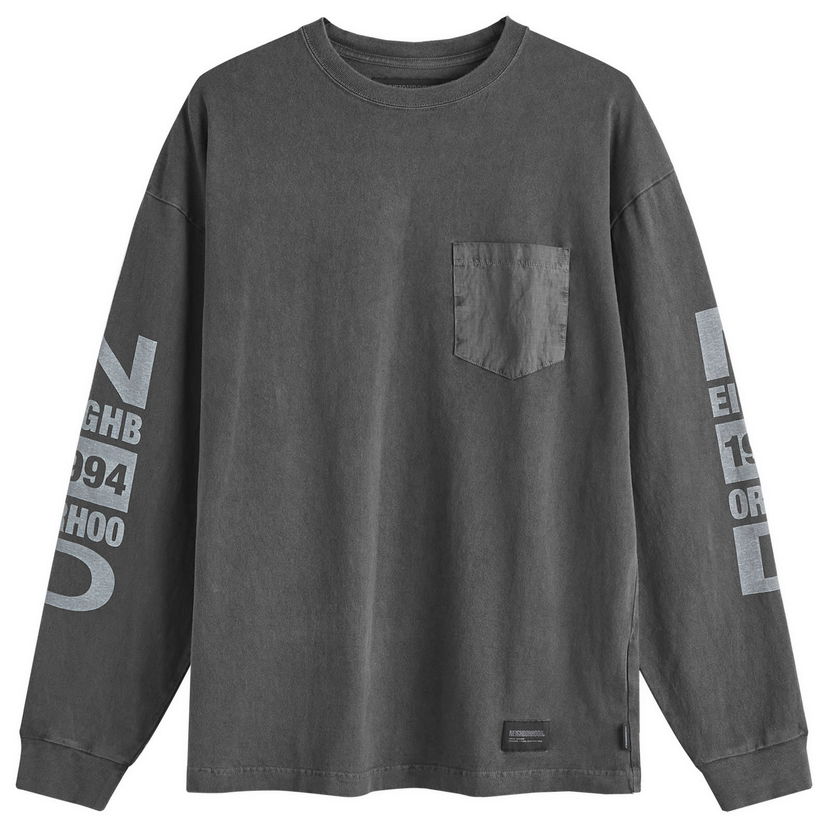 Majica kratkih rukava Neighborhood Long Sleeve T-Shirt Crna | 242UNNH-CSM03-BLK