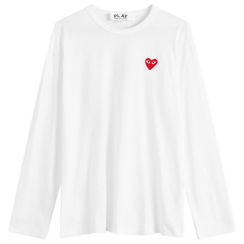 Majica kratkih rukava Comme des Garçons Long Sleeve Basic Logo T-Shirt White/Red Bijela | AX-T118-051-2
