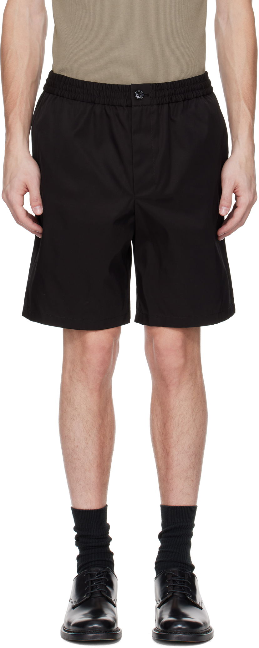 Kratke hlače AMI AMI Paris Twill Shorts Crna | HSO304.PA0007