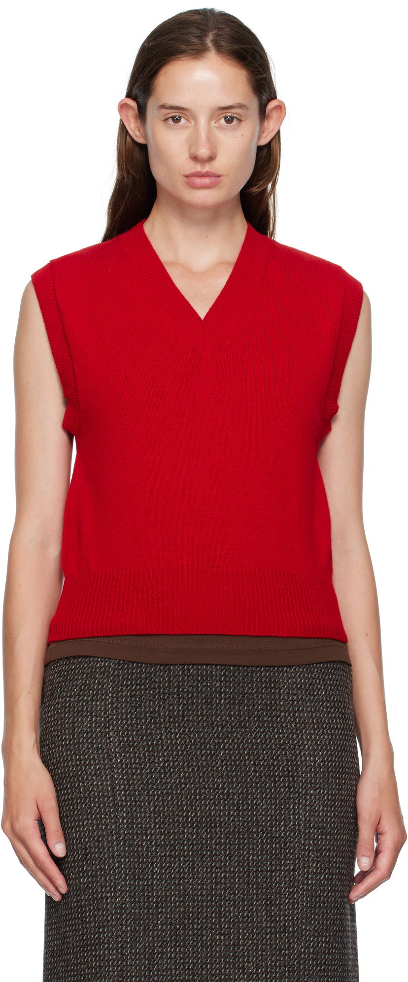 Prsluk &Daughter &Daughter Athea Knit Vest Crvena | HKN03912