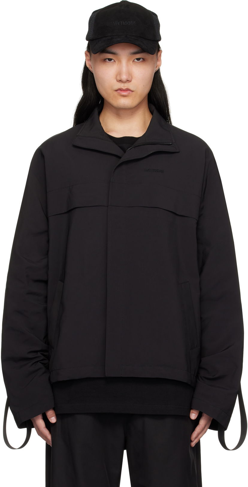Vjetrovka We11done We11done Strapped Windbreaker Jacket Crna | WD-JP0-25-004-M-BK