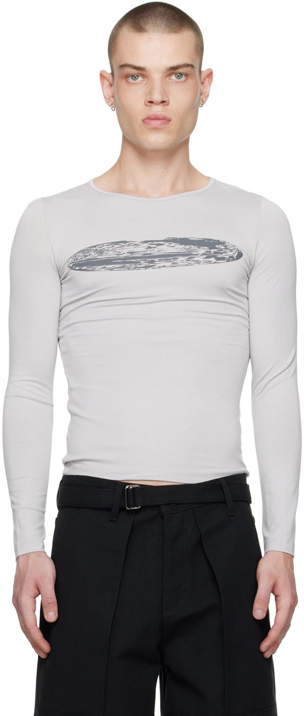 Majica kratkih rukava Serapis Printed Long Sleeve T-Shirt Siva | FW22_VT_1
