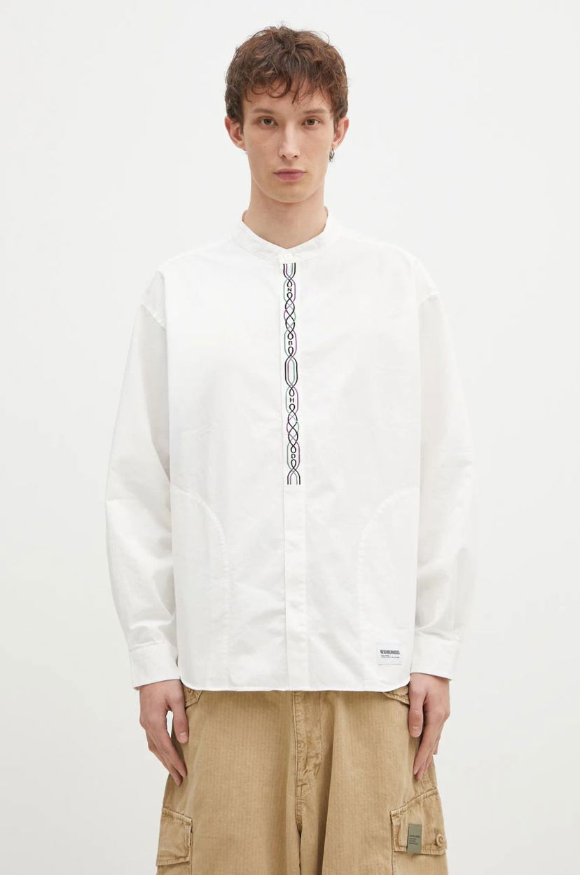 Košulja Neighborhood NEIGHBORHOOD Regular Fit Band Collar Shirt Bijela | 242AQNH.SHM04