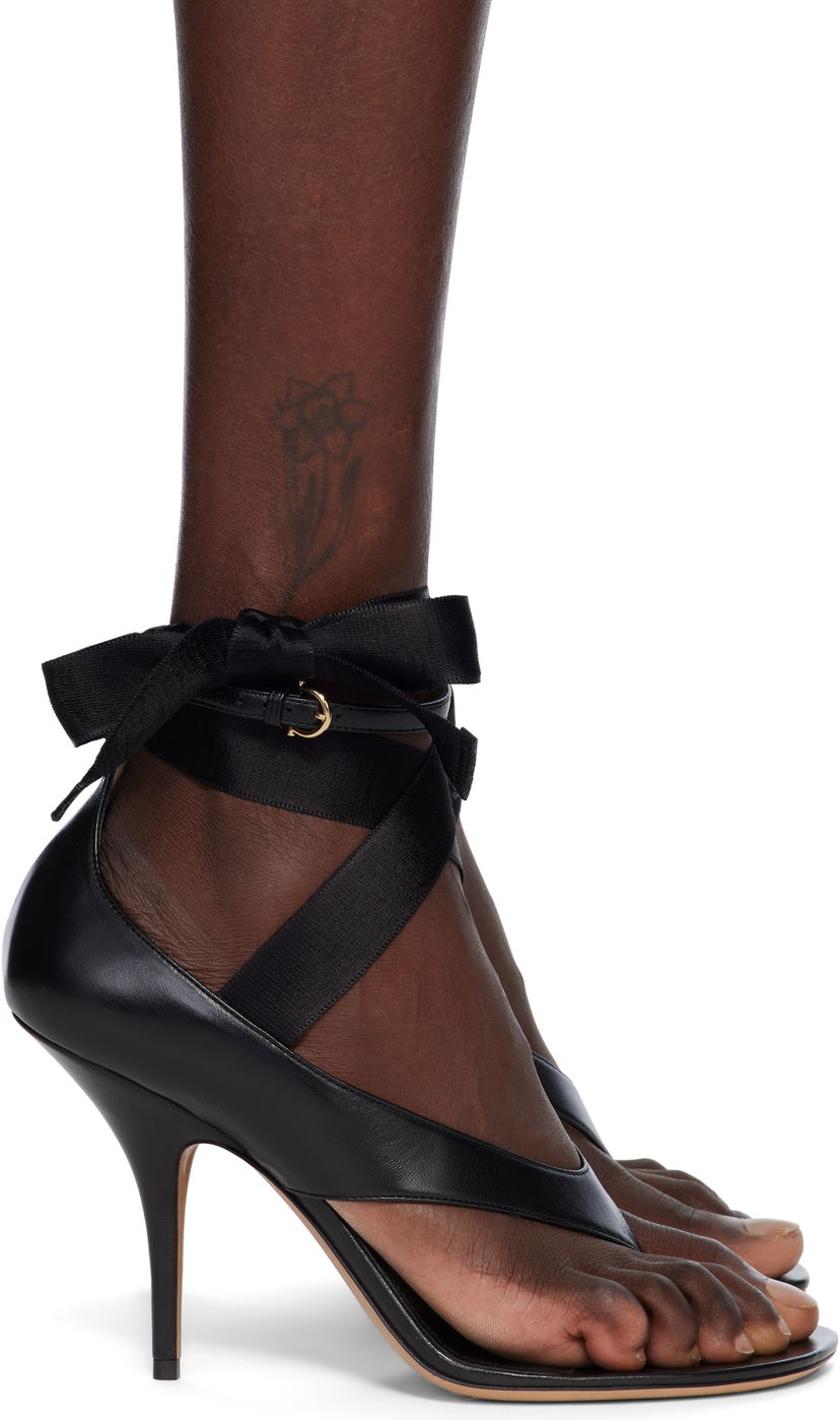 Dodaci FERRAGAMO Ferragamo Ribbon Heeled Sandals Crna | 782343