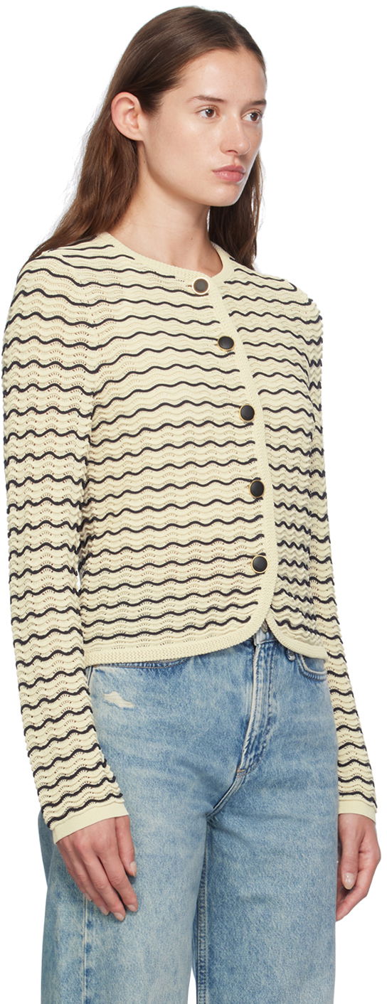 Džemper rag & bone rag & bone Elisa Wavy Knit Cardigan Bež | WAS24F068UG68, 1