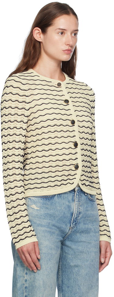 Džemper rag & bone rag & bone Elisa Wavy Knit Cardigan Bež | WAS24F068UG68, 1