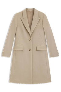 Wool Coat with Peak Lapels