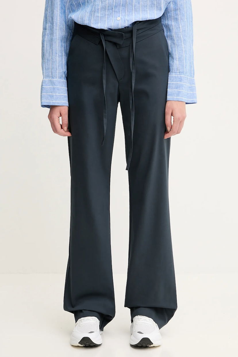Hlače Ottolinger Ottolinger Double Fold High Waist Flare Pants Tamnoplava | 123.201723.01