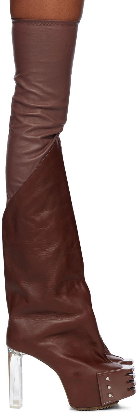 Odjeća Rick Owens Rick Owens Rhino Grilled Kiss Platform Boots Smeđa | RP02D3841 LSGEG0