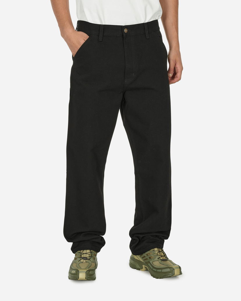Hlače i traperice Carhartt WIP Single Knee Black Tamnocrvena | I031497_89_02