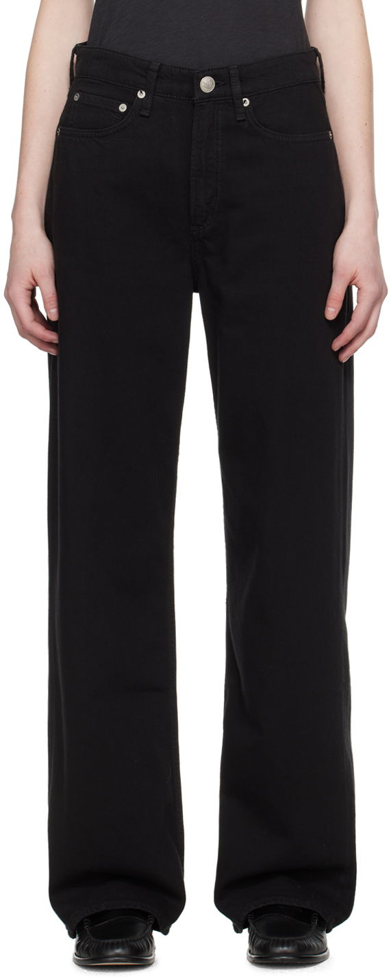 Jeans rag & bone Rag & Bone Logan Wide Leg Jeans Crna | WDD22H2935STBL