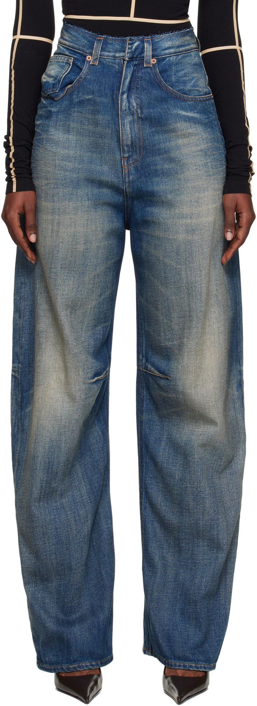Jeans Maison Margiela Wide-Leg Jeans Plava | S52LA0266 M30017