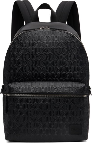 Ruksak BOSS Hugo Embossed-Logo Faux-Leather Backpack Crna | 50552901, 0
