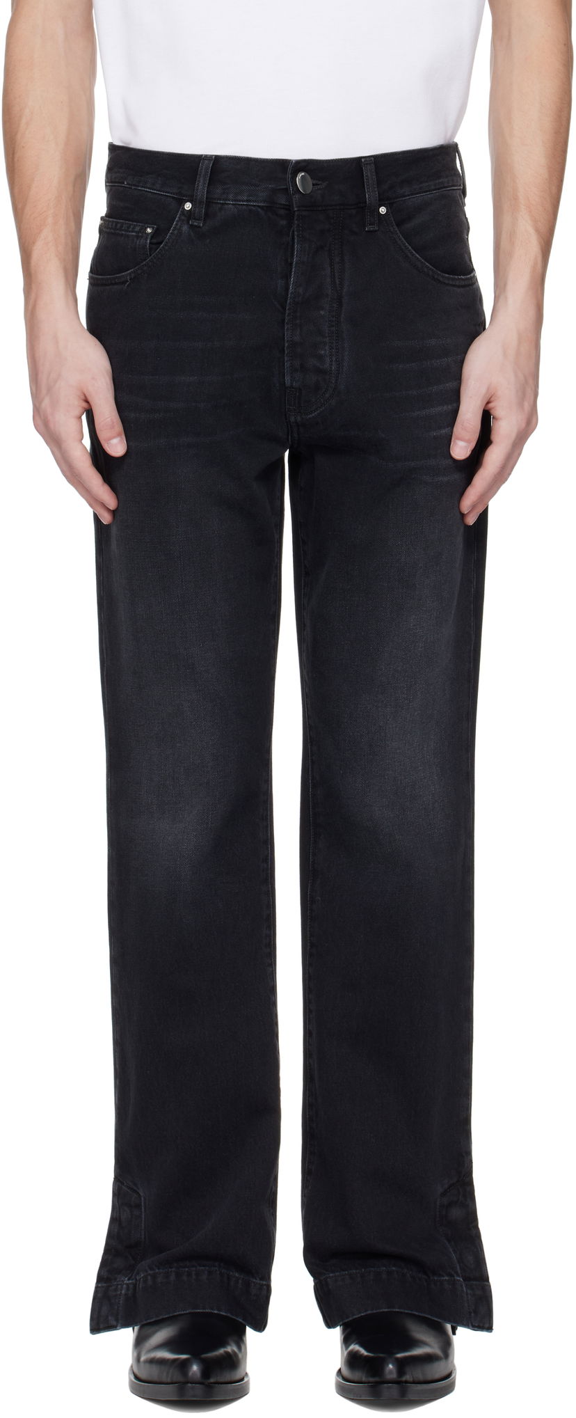 Jeans AMIRI AMIRI Straight Flare Jeans Crna | AMDNGH1089