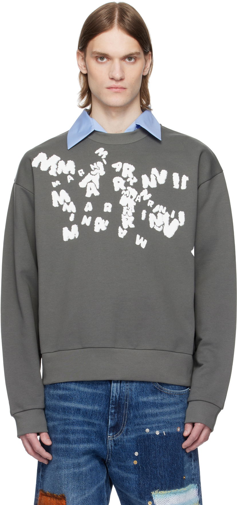 Džemper Marni Marni 'Marni' Caos Logo Sweatshirt Siva | FUMU0074PU USCX48