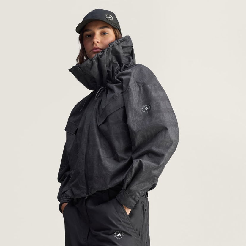 Vjetrovka adidas Performance Printed Windbreaker Jacket adidas by Stella McCartney Crna | JV7035