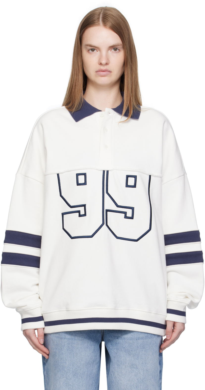 Dukserice Ksubi Ksubi '99' Boyfriend Polo Sweatshirt Bijela | WFA25FL005