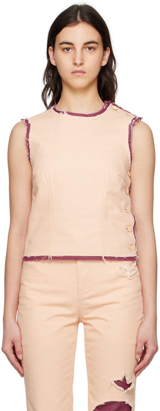Majica bez rukava RAF SIMONS Doubled Denim Tank Top Ružičasta | 231-W249