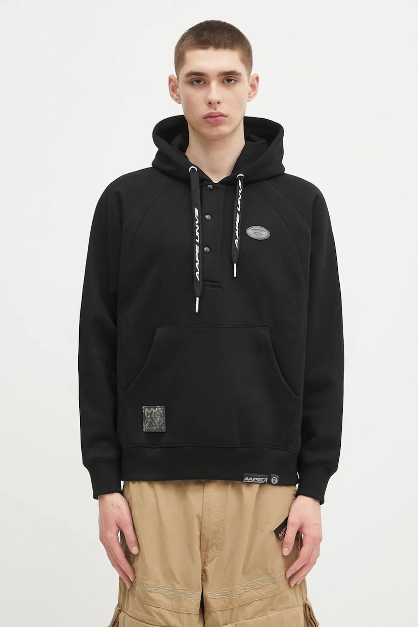 Dukserice AAPE by A Bathing Ape AAPE Main Hoodie Crna | AAPSWMB383XXN