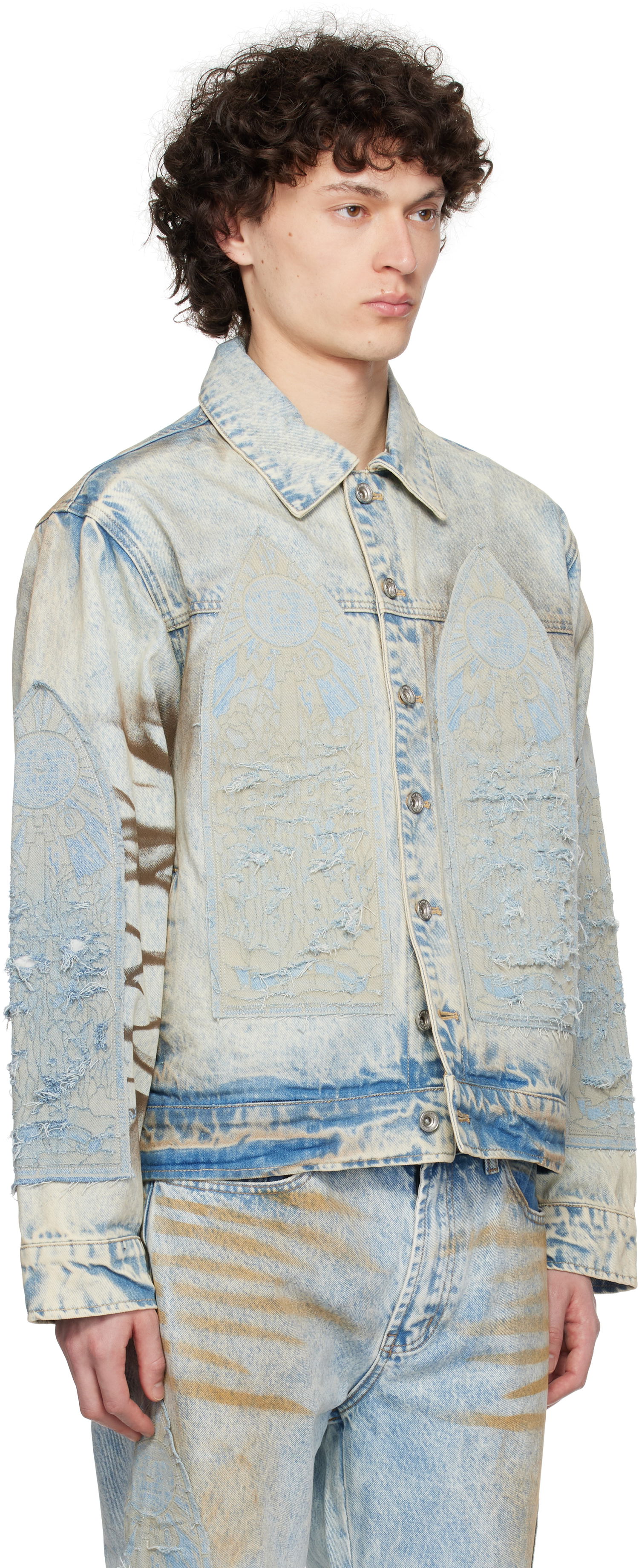 Jakna Who Decides War Who Decides War Signature Mechanic Trucker Denim Jacket Plava | 1131310009SS25, 1